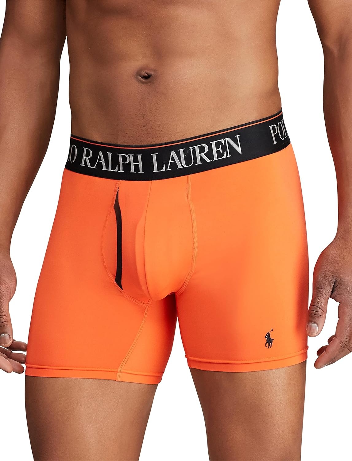 imagePOLO RALPH LAUREN Mens Underwear Boxer Briefs Pack 3Pack 4D Flex Cooling Microfiber Underwear Wicking Boxer BriefsOrangeBlack Olive 3 Pack