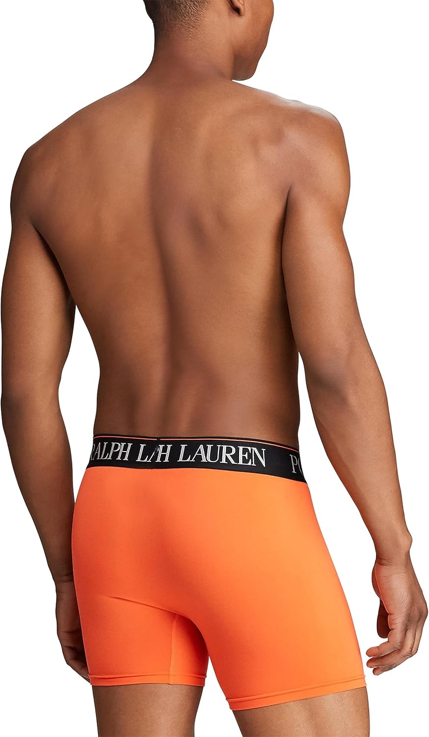 imagePOLO RALPH LAUREN Mens Underwear Boxer Briefs Pack 3Pack 4D Flex Cooling Microfiber Underwear Wicking Boxer BriefsOrangeBlack Olive 3 Pack