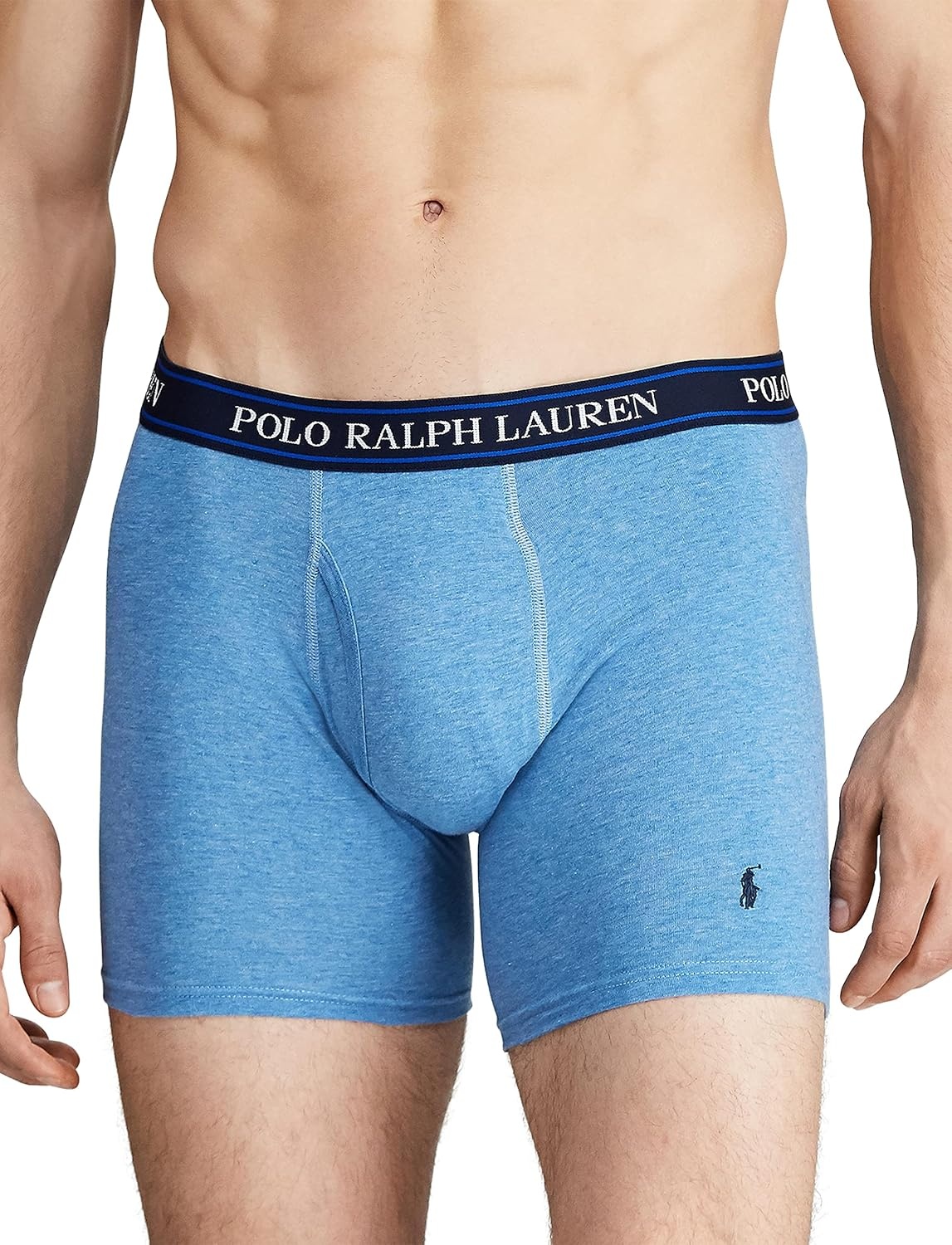 imagePOLO RALPH LAUREN Underwear Boxer Brief 3Pack Stretch Classic Fit Moisture Wicking Pouch Regular Trunk amp Long LegPale RoyalMonroeBlue Saturn