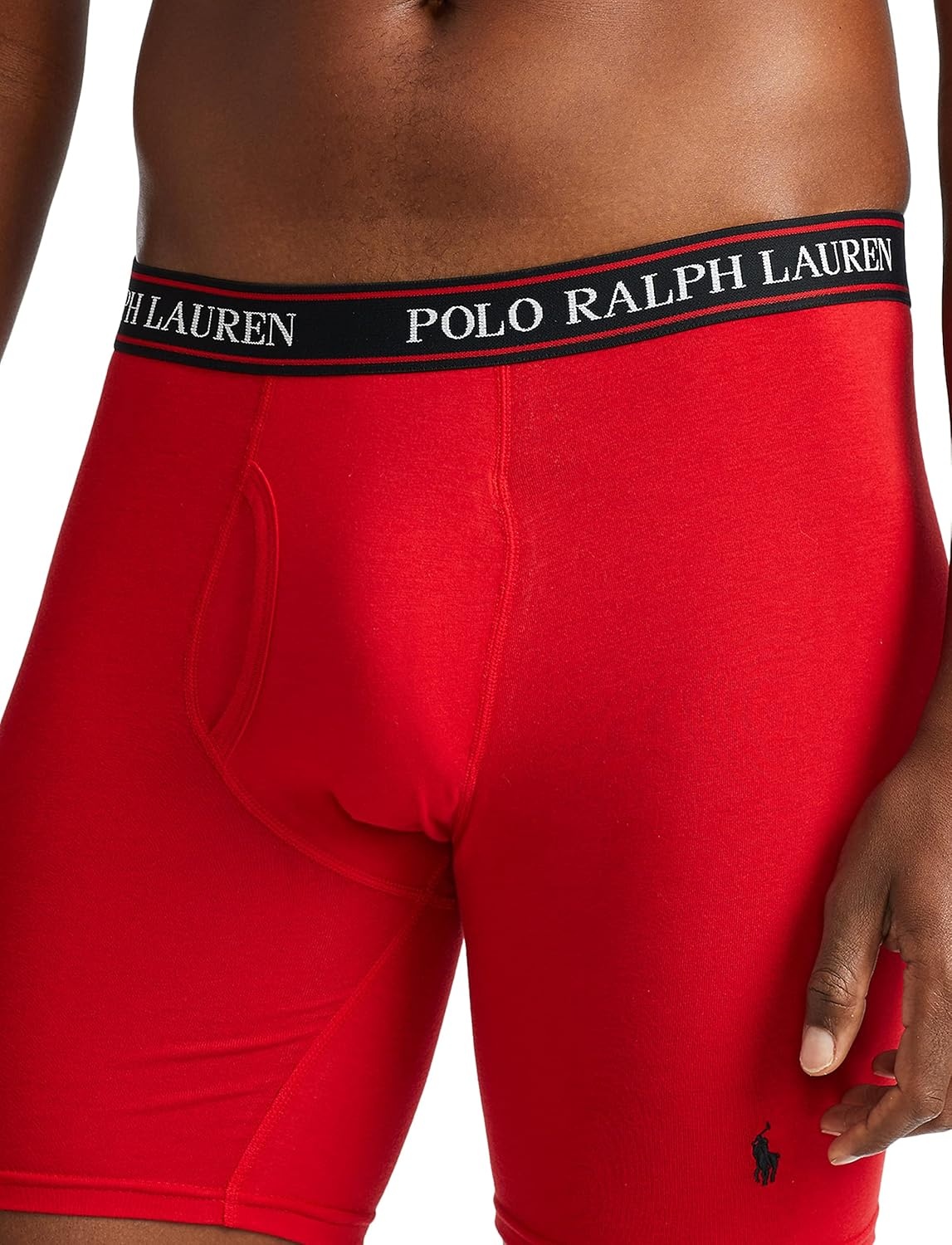 imagePOLO RALPH LAUREN Underwear Boxer Brief 3Pack Stretch Classic Fit Moisture Wicking Pouch Regular Trunk amp Long LegRedCharcoal Heather StripeCharcoal Heather 3 Pack