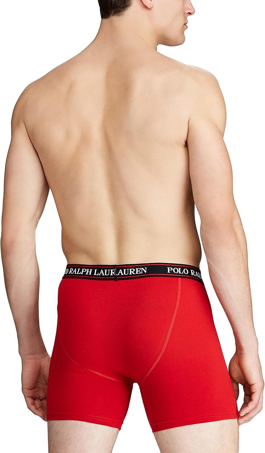 imagePOLO RALPH LAUREN Underwear Boxer Brief 3Pack Stretch Classic Fit Moisture Wicking Pouch Regular Trunk amp Long LegRedCharcoal Heather StripeCharcoal Heather 3 Pack