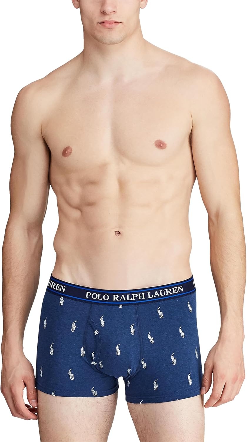 imagePOLO RALPH LAUREN Underwear Boxer Brief 3Pack Stretch Classic Fit Moisture Wicking Pouch Regular Trunk amp Long LegRoyal Heather Blue HeatherBlue 3 Pack