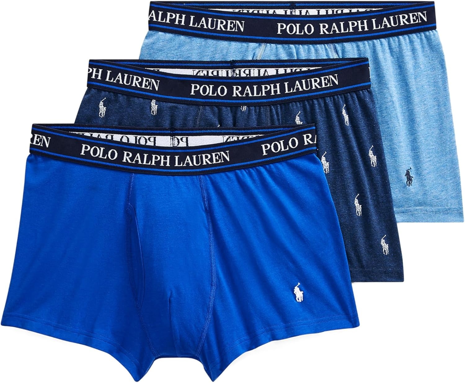 imagePOLO RALPH LAUREN Underwear Boxer Brief 3Pack Stretch Classic Fit Moisture Wicking Pouch Regular Trunk amp Long LegRoyal Heather Blue HeatherBlue 3 Pack
