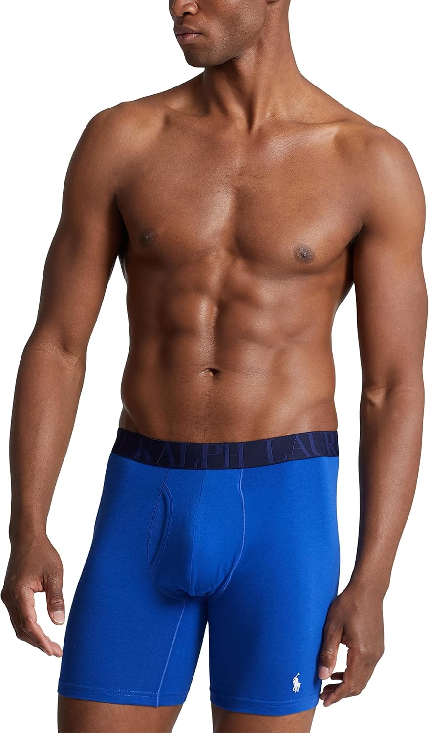 imagePOLO RALPH LAUREN Underwear Boxer Brief 3Pack Stretch Classic Fit Moisture Wicking Pouch Regular Trunk amp Long LegRoyal Heather Blue HeatherBlue 3 Pack
