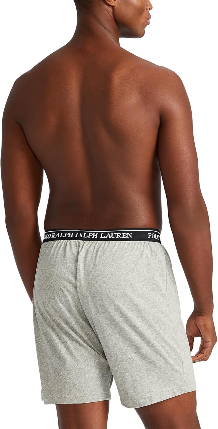imagePOLO RALPH LAUREN Underwear Boxers Pack 3Pack Classic Fit Cotton Knit Boxer 100 Cotton Moisture Wicking BoxersAndover HeatherPolo Black Madison HeatherPolo Black Polo BlackRed 3 Pack