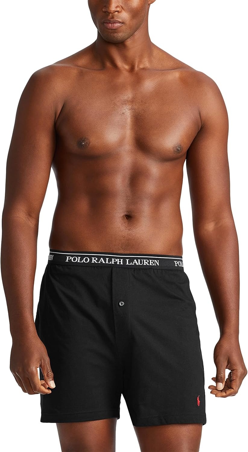 imagePOLO RALPH LAUREN Underwear Boxers Pack 3Pack Classic Fit Cotton Knit Boxer 100 Cotton Moisture Wicking BoxersAndoverMadisonPolo Black