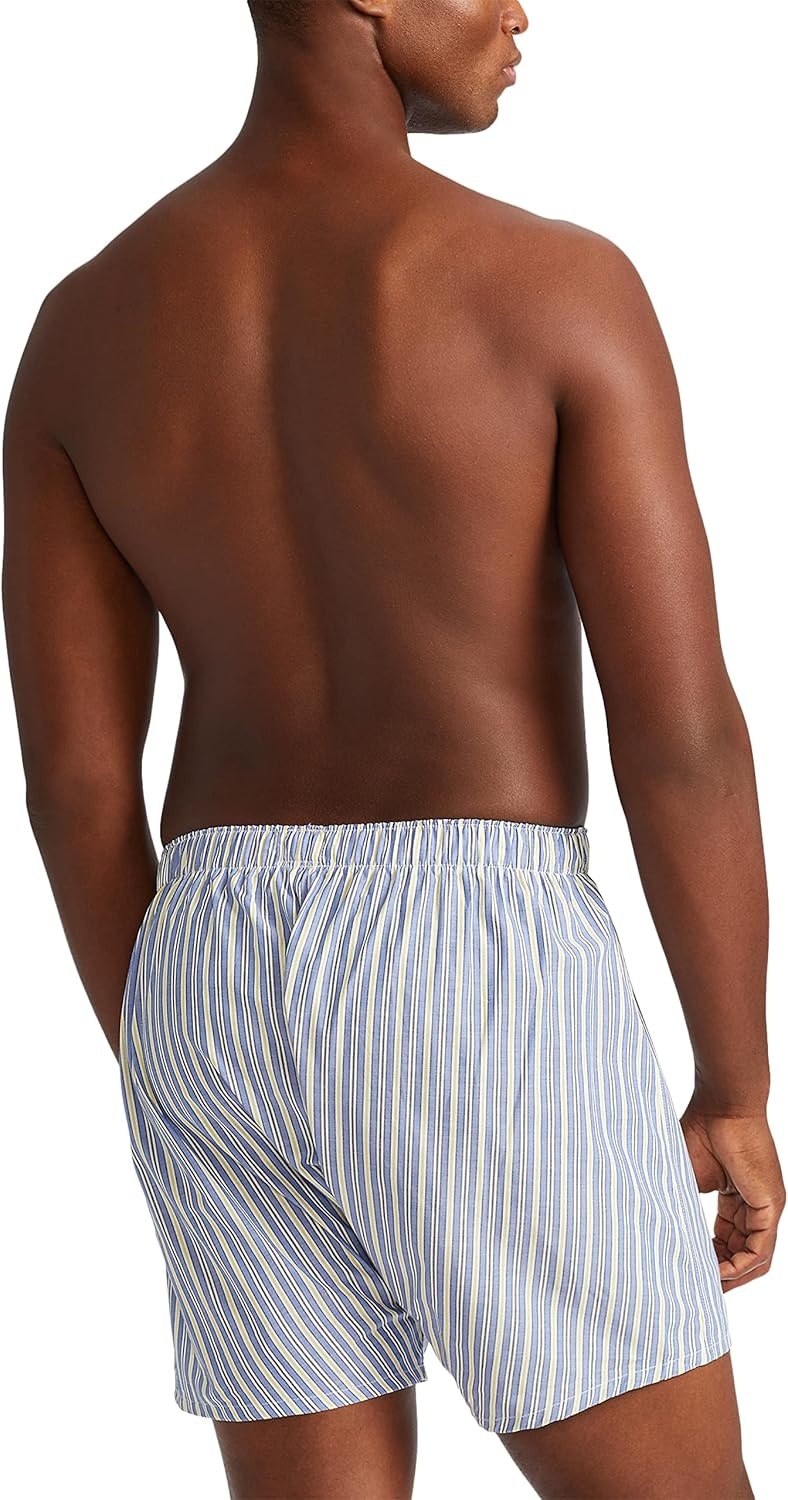 imagePOLO RALPH LAUREN Underwear Boxers Pack 3Pack Classic Fit Cotton Woven Mens Underwear Big amp Tall AvailbleRimini StripeMuller PlaidCruise Navy
