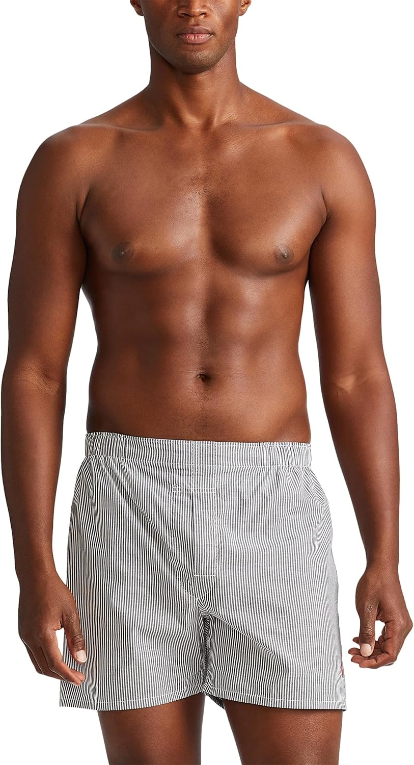 imagePOLO RALPH LAUREN Underwear Boxers Pack 3Pack Classic Fit Cotton Woven Mens Underwear Big amp Tall AvailbleStripeRed PlaidRed BlackRed 3 Pack