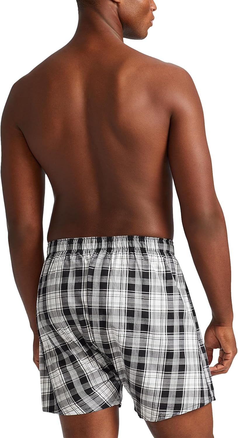 imagePOLO RALPH LAUREN Underwear Boxers Pack 3Pack Classic Fit Cotton Woven Mens Underwear Big amp Tall AvailbleStripeRed PlaidRed BlackRed 3 Pack