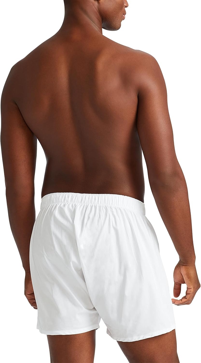 imagePOLO RALPH LAUREN Underwear Boxers Pack 3Pack Classic Fit Cotton Woven Mens Underwear Big amp Tall AvailbleWhiteNavy 3 Pack