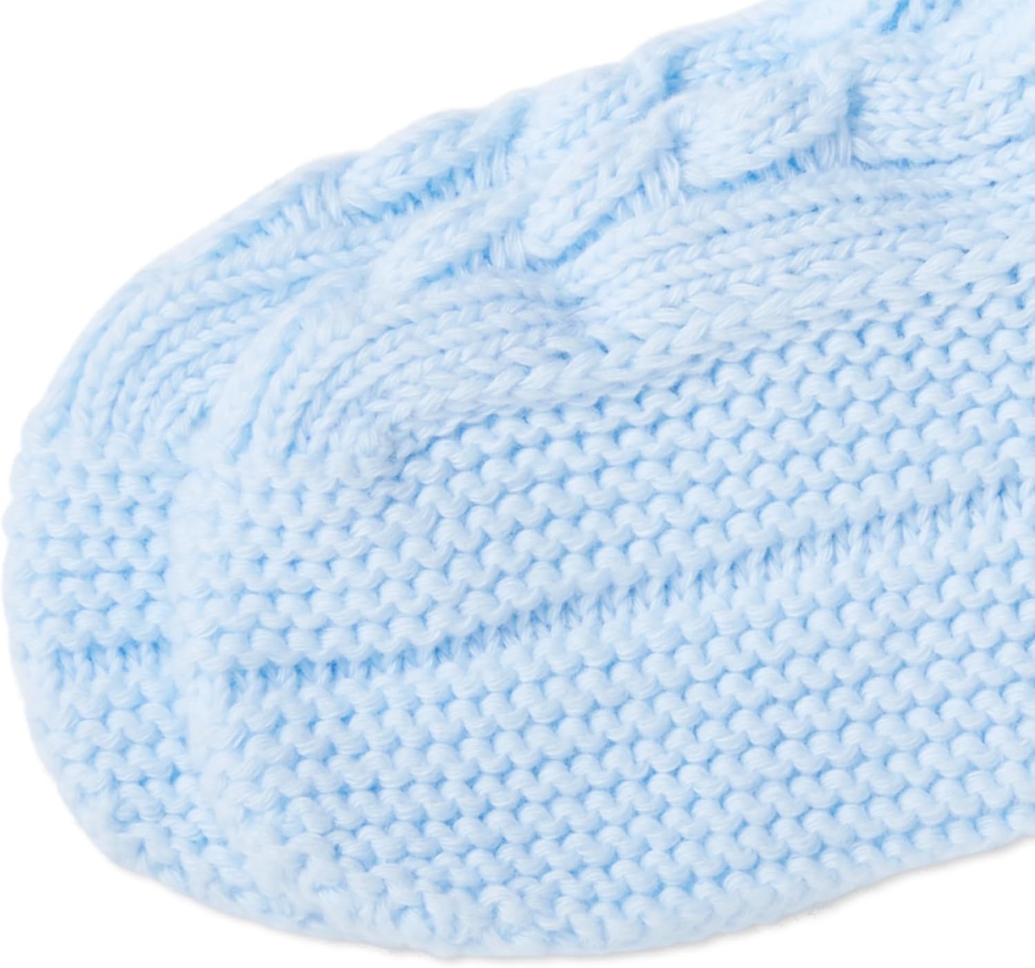 imagePOLO RALPH LAUREN Unisexbaby Babys Bootie with Cable 1 Pair Pack Soft Cotton ComfortSoft Blue