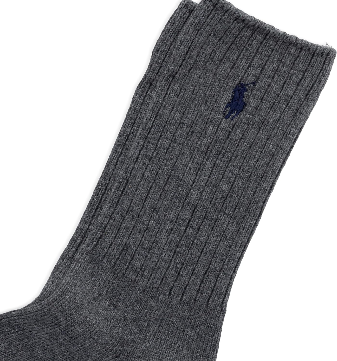 imagePOLO RALPH LAUREN Womens Casual Solid Color Crew Socks 1 Pair Combed Cotton ComfortCharcoal Gray Heather