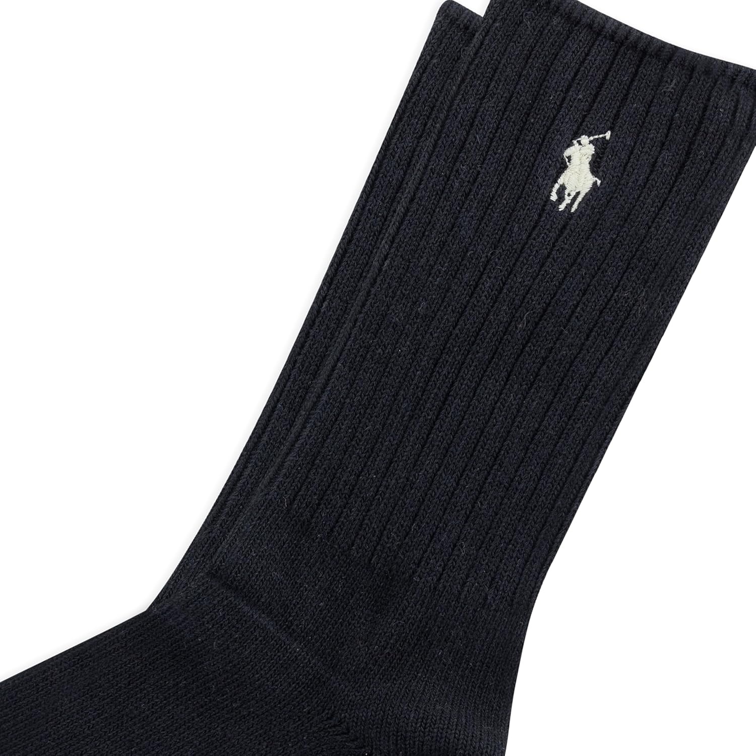 imagePOLO RALPH LAUREN Womens Casual Solid Color Crew Socks 1 Pair Combed Cotton ComfortCoal