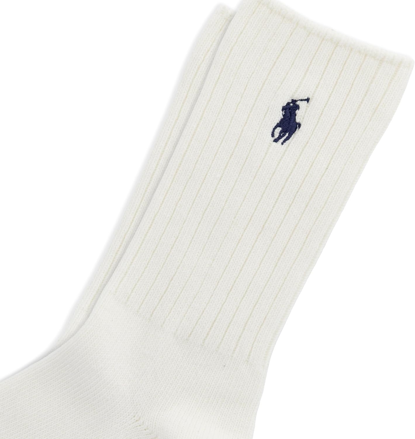imagePOLO RALPH LAUREN Womens Casual Solid Color Crew Socks 1 Pair Combed Cotton ComfortEcru