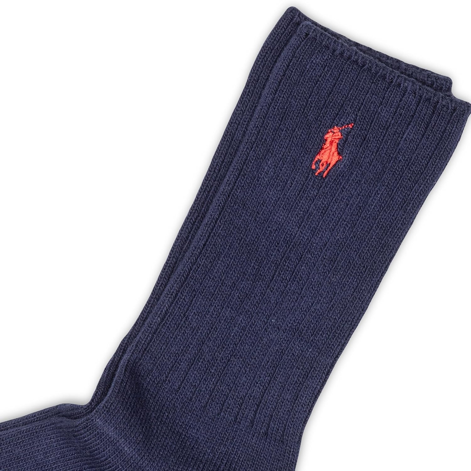 imagePOLO RALPH LAUREN Womens Casual Solid Color Crew Socks 1 Pair Combed Cotton ComfortNavy