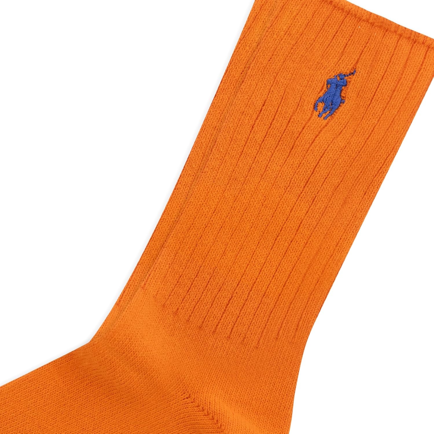 imagePOLO RALPH LAUREN Womens Casual Solid Color Crew Socks 1 Pair Combed Cotton ComfortOrange