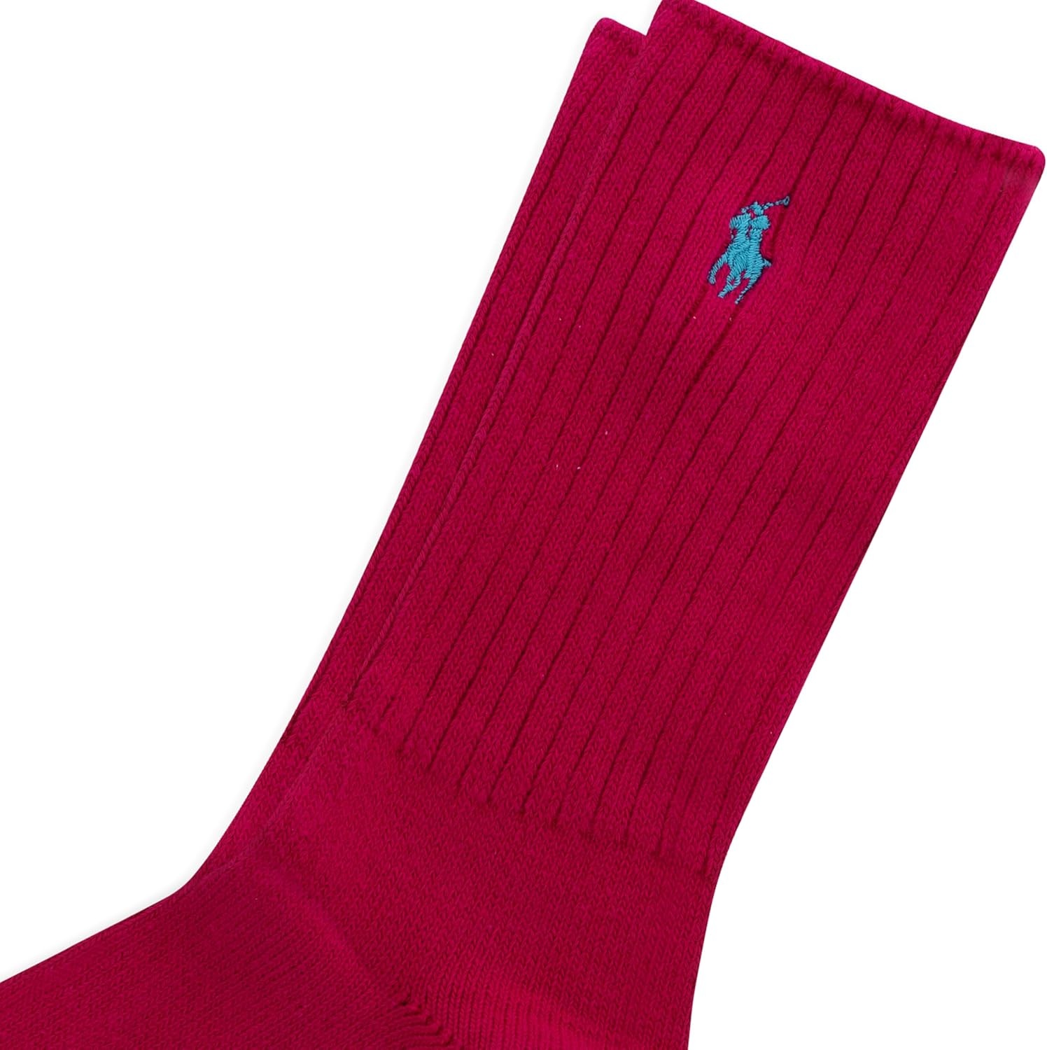 imagePOLO RALPH LAUREN Womens Casual Solid Color Crew Socks 1 Pair Combed Cotton ComfortPink