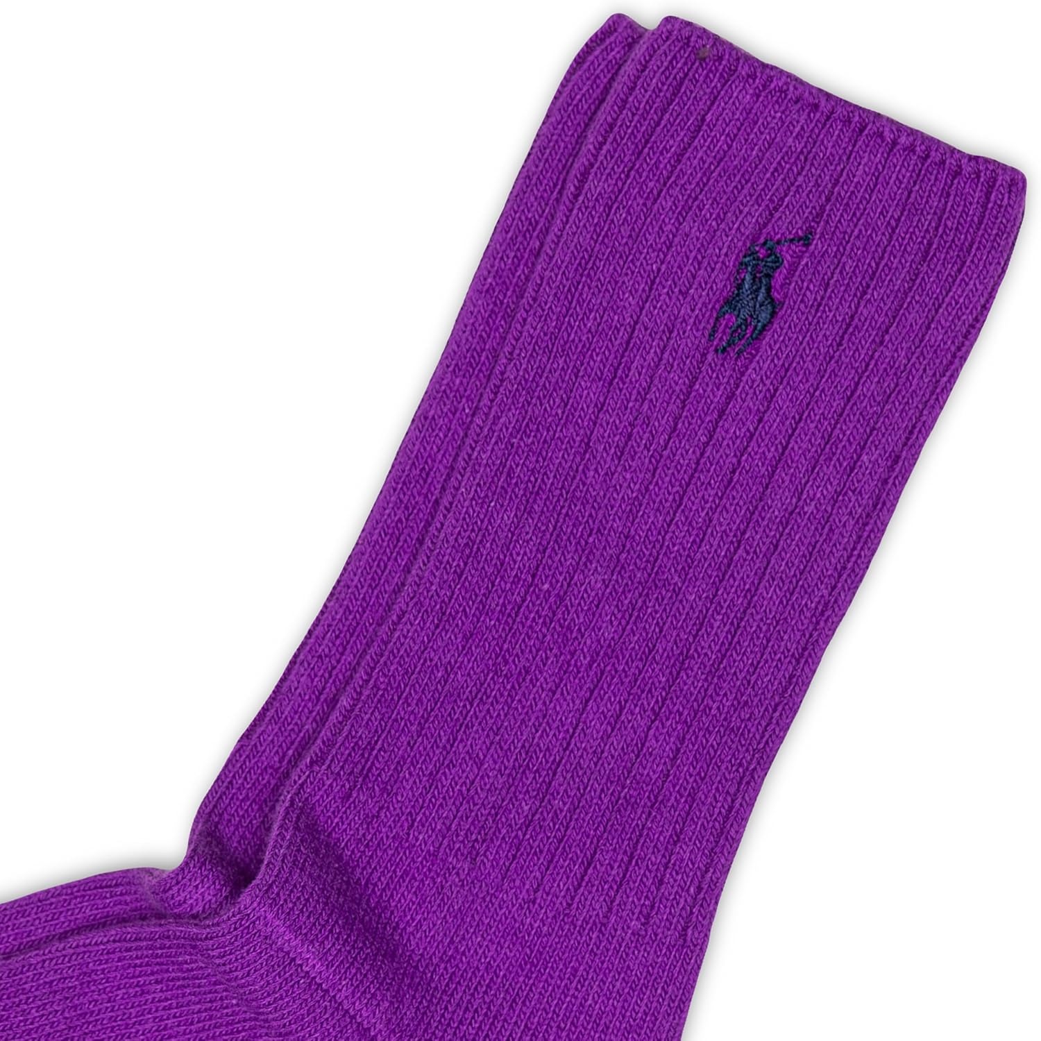 imagePOLO RALPH LAUREN Womens Casual Solid Color Crew Socks 1 Pair Combed Cotton ComfortPurple