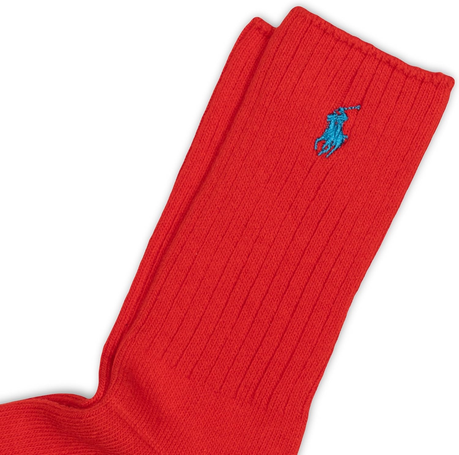 imagePOLO RALPH LAUREN Womens Casual Solid Color Crew Socks 1 Pair Combed Cotton ComfortRed