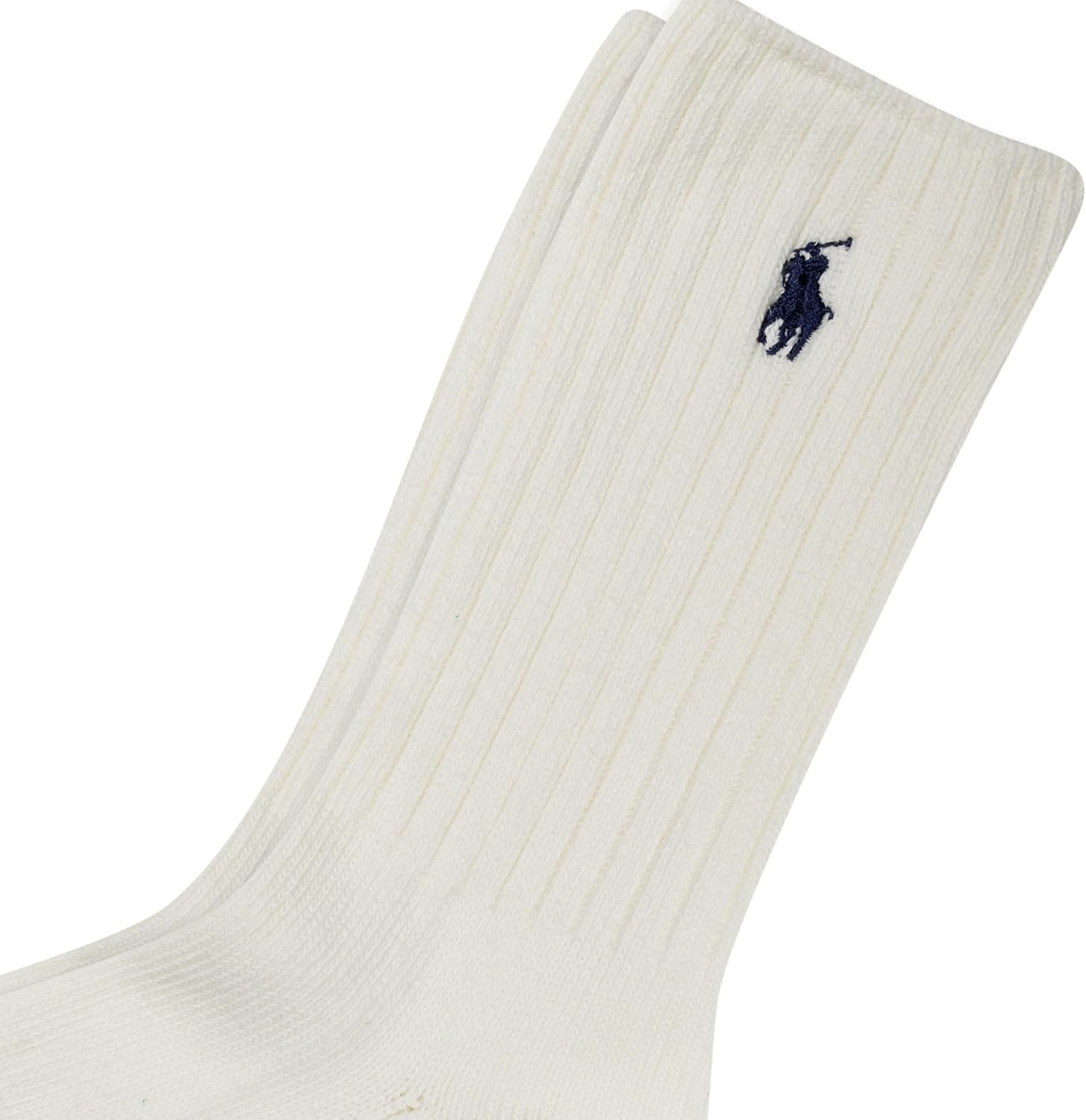 imagePOLO RALPH LAUREN Womens Casual Solid Color Crew Socks 1 Pair Combed Cotton ComfortWhite