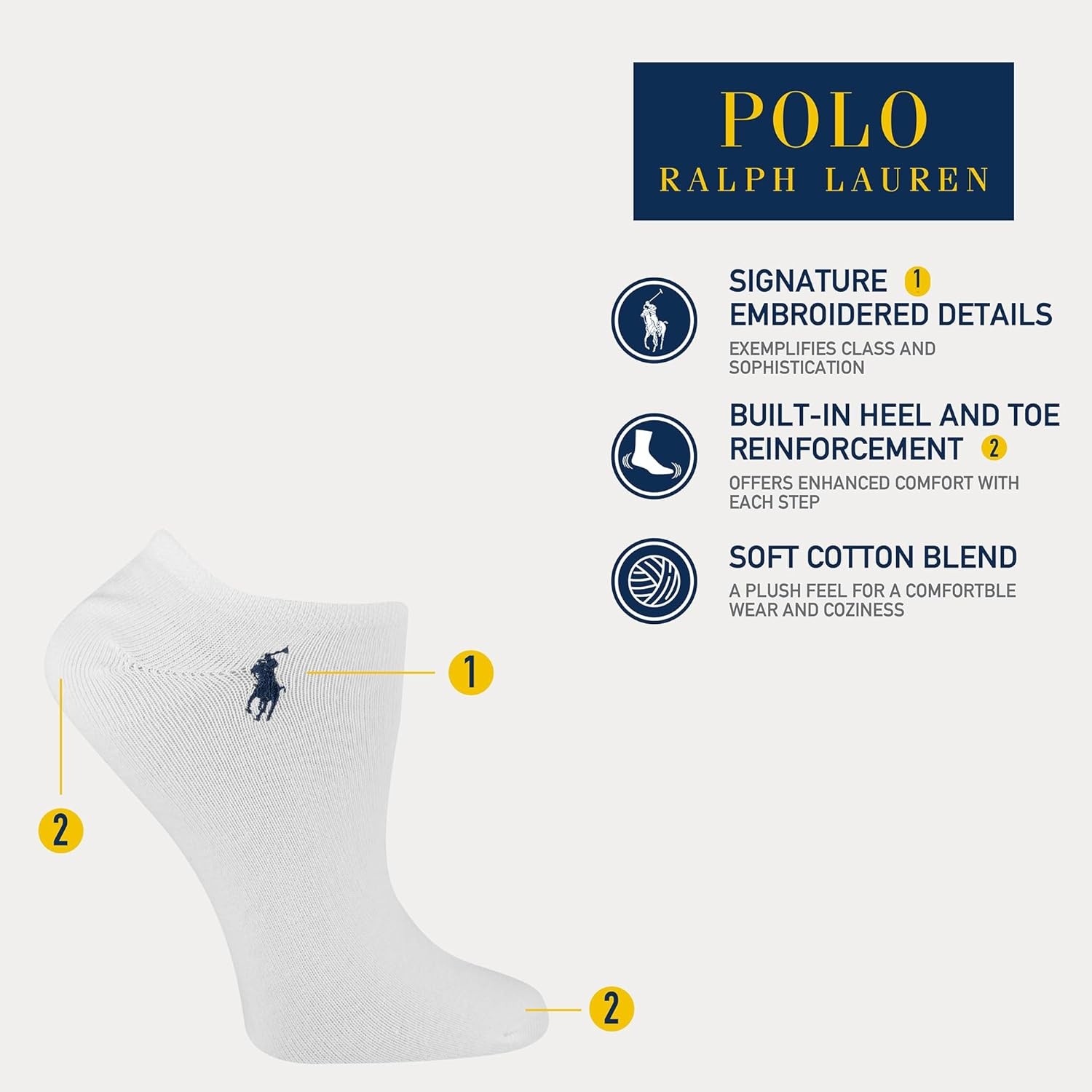 imagePOLO RALPH LAUREN Womens Classic Sport Flat Knit LowCut Socks 6PackBlack Assorted