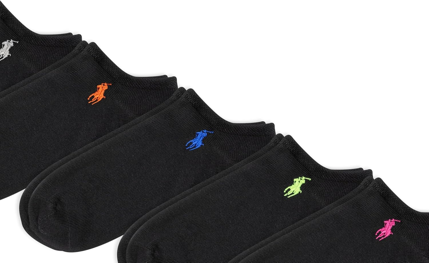 imagePOLO RALPH LAUREN Womens Classic Sport Flat Knit LowCut Socks 6PackBlack Assorted