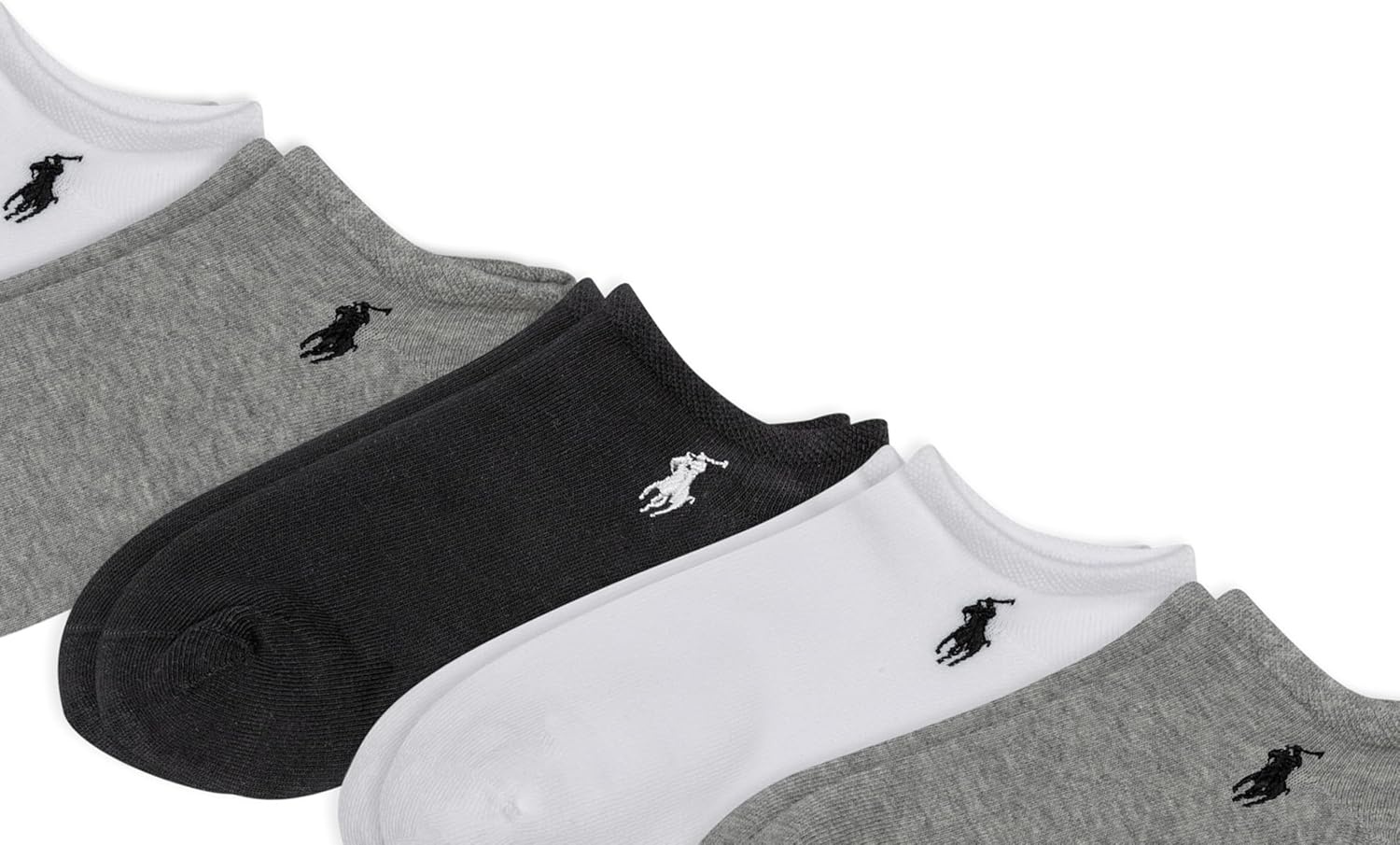 imagePOLO RALPH LAUREN Womens Classic Sport Flat Knit LowCut Socks 6PackGray Assorted