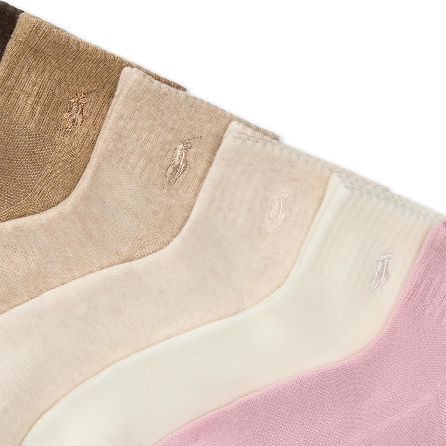 imagePOLO RALPH LAUREN Womens Performance Cotton Ankle Socks 6 Pair Pack Breathable Mesh amp Sport CushioningSoft Pink