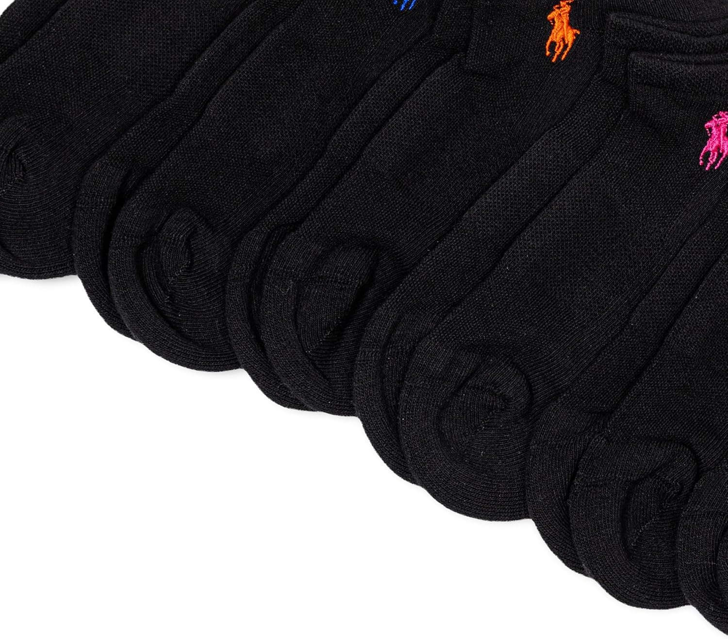 imagePOLO RALPH LAUREN Womens Performance Cotton Low Cut Socks 6PackBlack Assorted