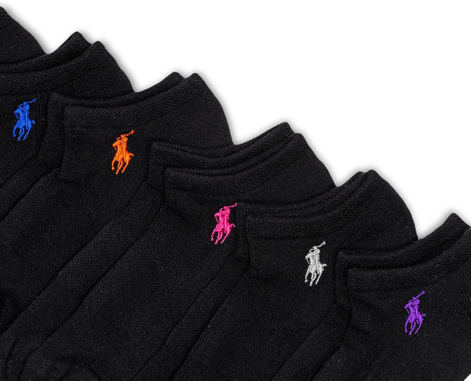 imagePOLO RALPH LAUREN Womens Performance Cotton Low Cut Socks 6PackBlack Assorted