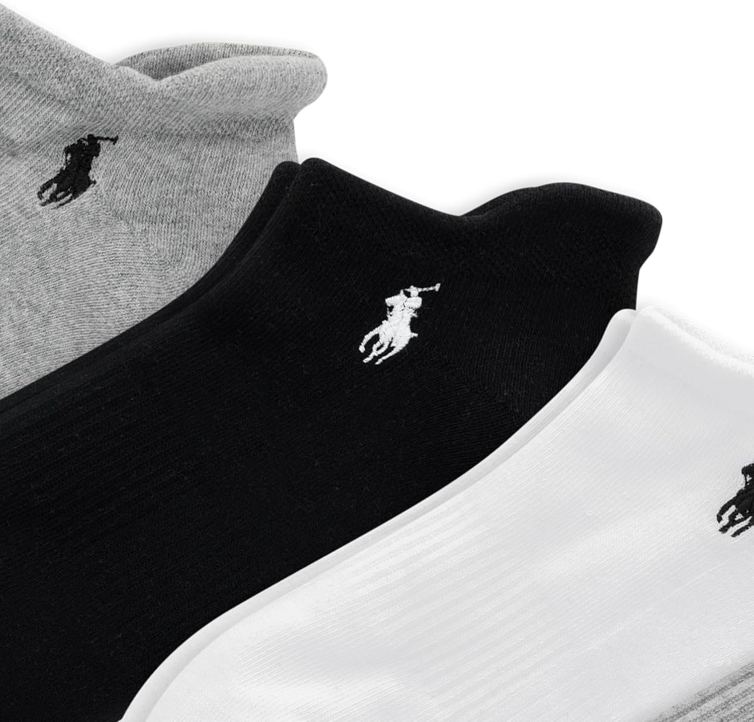 imagePOLO RALPH LAUREN Womens Performance Cotton Low Cut Socks 6PackGrey Assorted