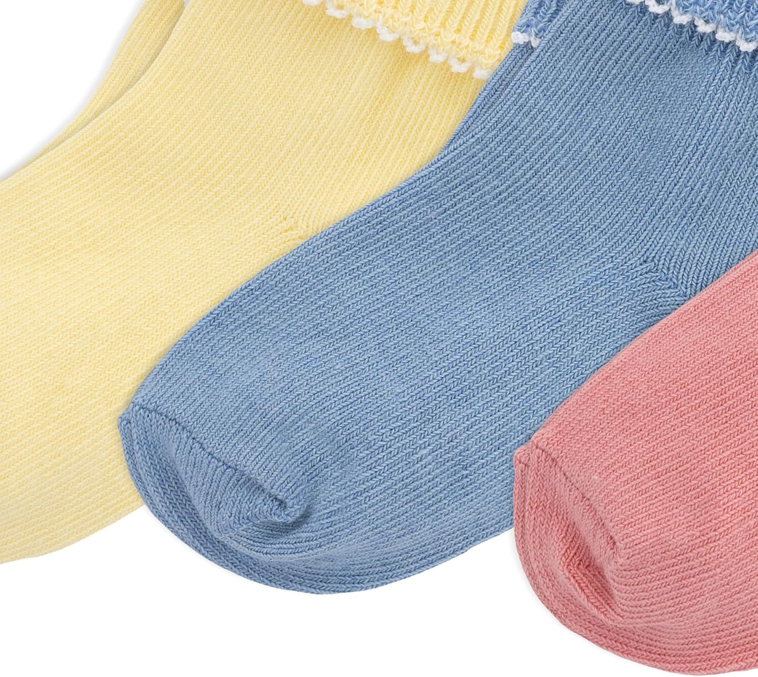imagePOLO RALPH LAUREN baby Fold Over Turn Cuff Ankle Socks 3 Pair Pack Soft Cotton ComfortLight Assorted