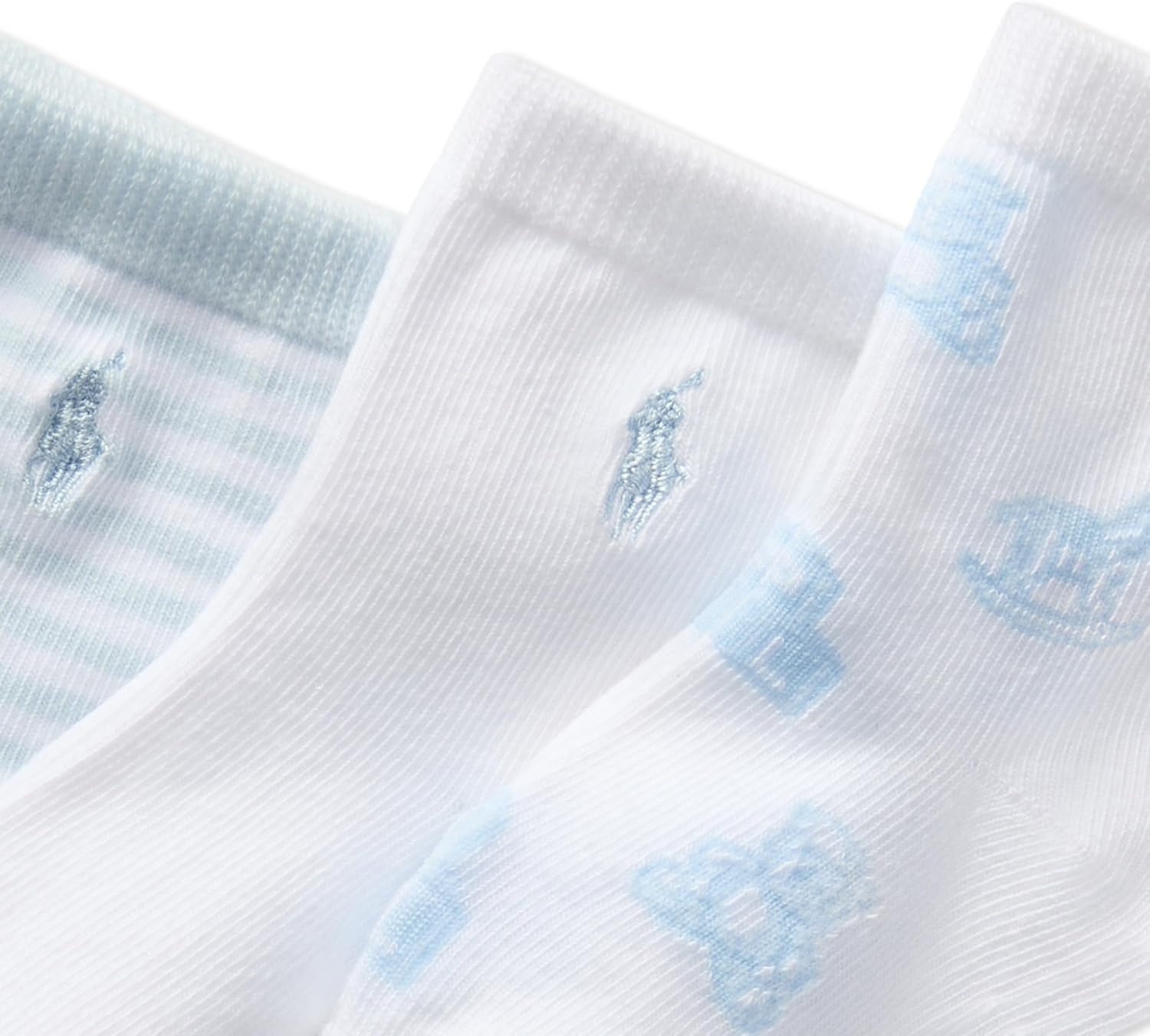 imagePOLO RALPH LAUREN babygirls Organic Cotton Socks 3 Pair Pack Soft Cable and Tossed CottonSoft Blue Bear