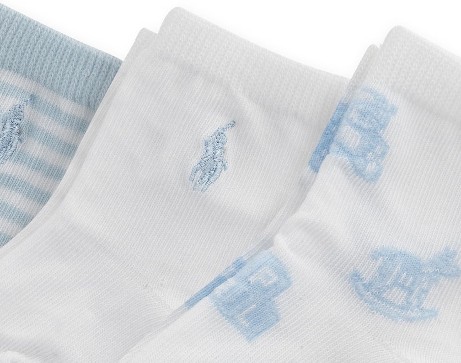imagePOLO RALPH LAUREN babygirls Organic Cotton Socks 3 Pair Pack Soft Cable and Tossed CottonSoft Blue Bears