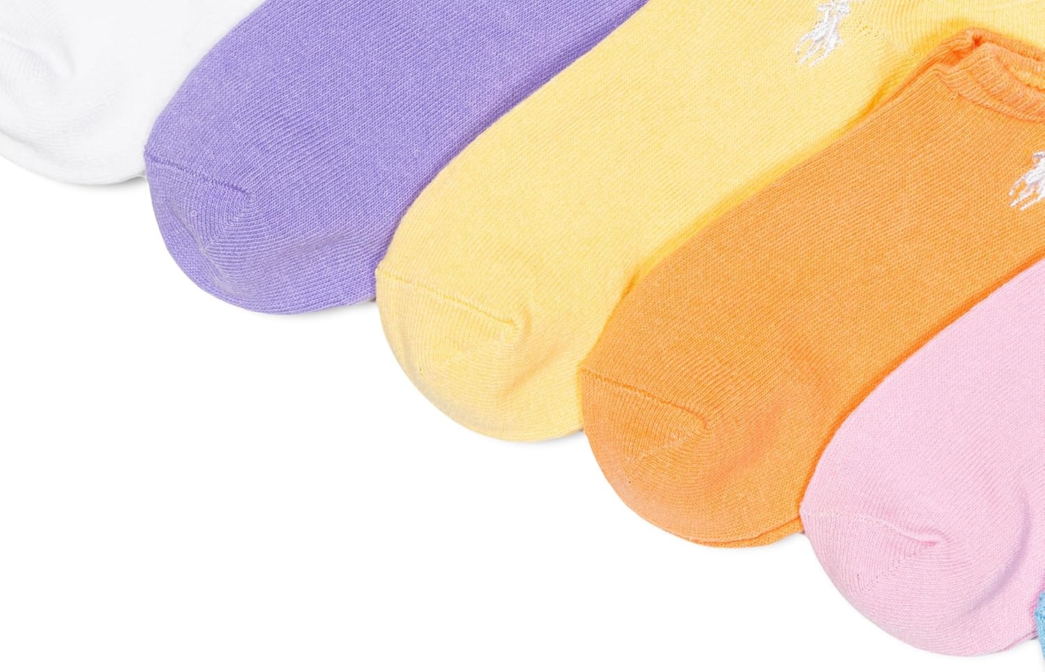 imagePOLO RALPH LAUREN girls Classic Sport Low Cut Socks 6 Pair Pack Soft Lightweight Cotton ComfortPastel