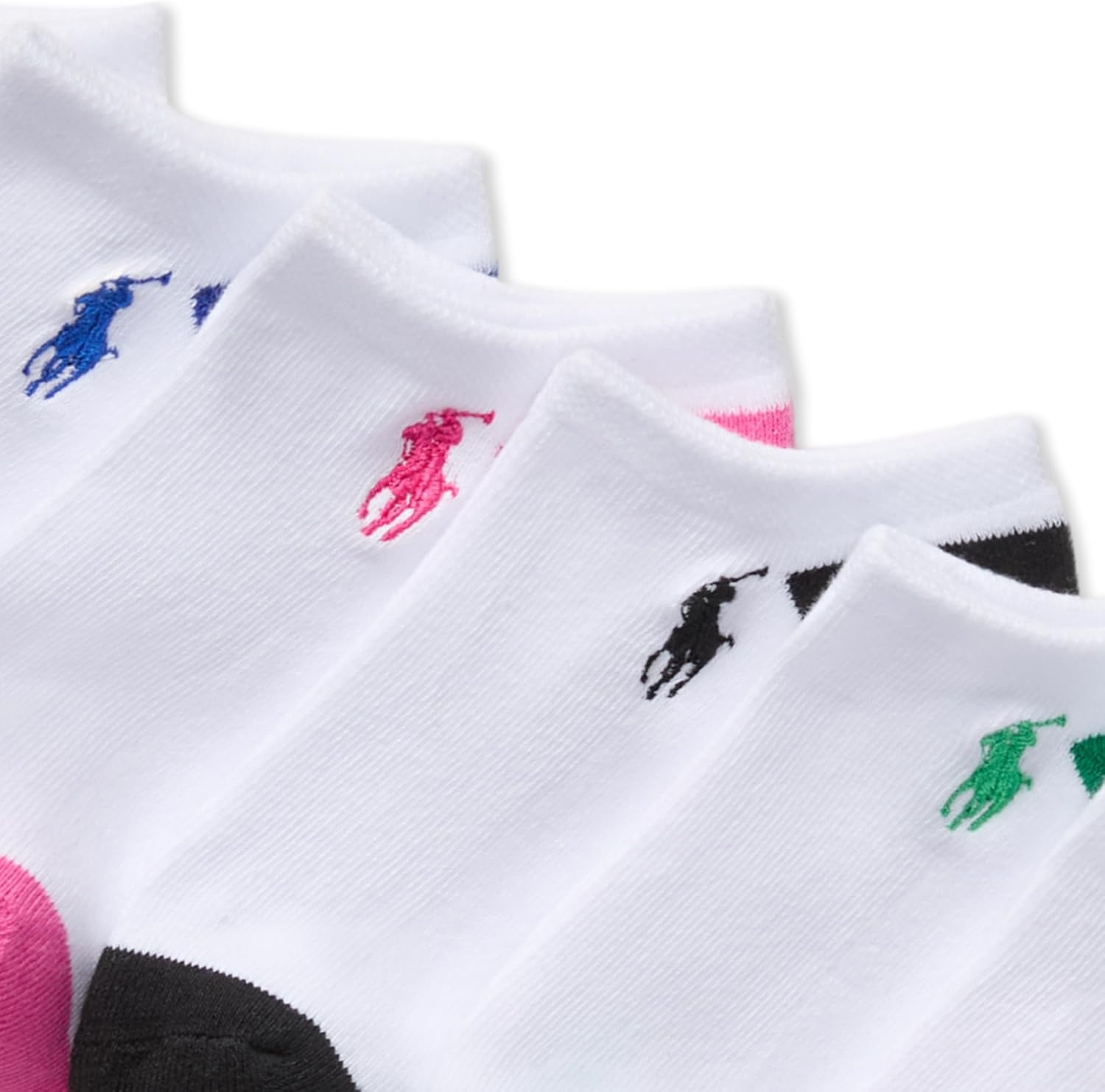 imagePOLO RALPH LAUREN girls Classic Sport Low Cut Socks  6 Pair Pack  Soft Lightweight Cotton ComfortWhite Color Tip Cotton
