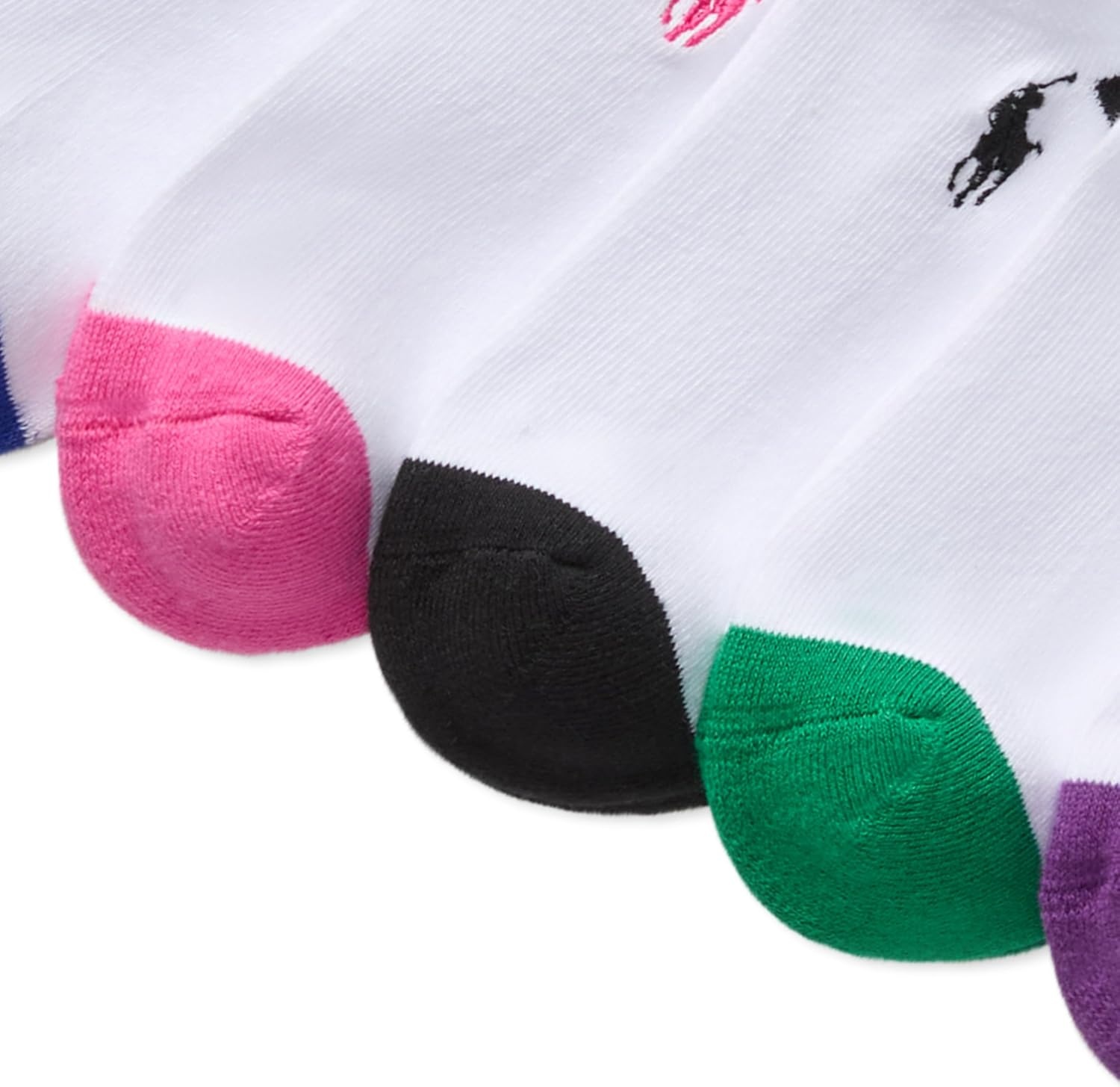 imagePOLO RALPH LAUREN girls Classic Sport Low Cut Socks  6 Pair Pack  Soft Lightweight Cotton ComfortWhite Color Tip Cotton