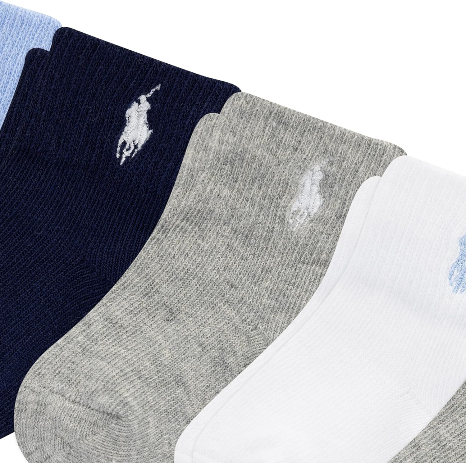 imagePolo Ralph Lauren Babys Classic Sport Ankle Socks 6 Pair Pack Soft Stretchy Yarn amp Stay Up TopSoft Blue 7 Pair Gift Box