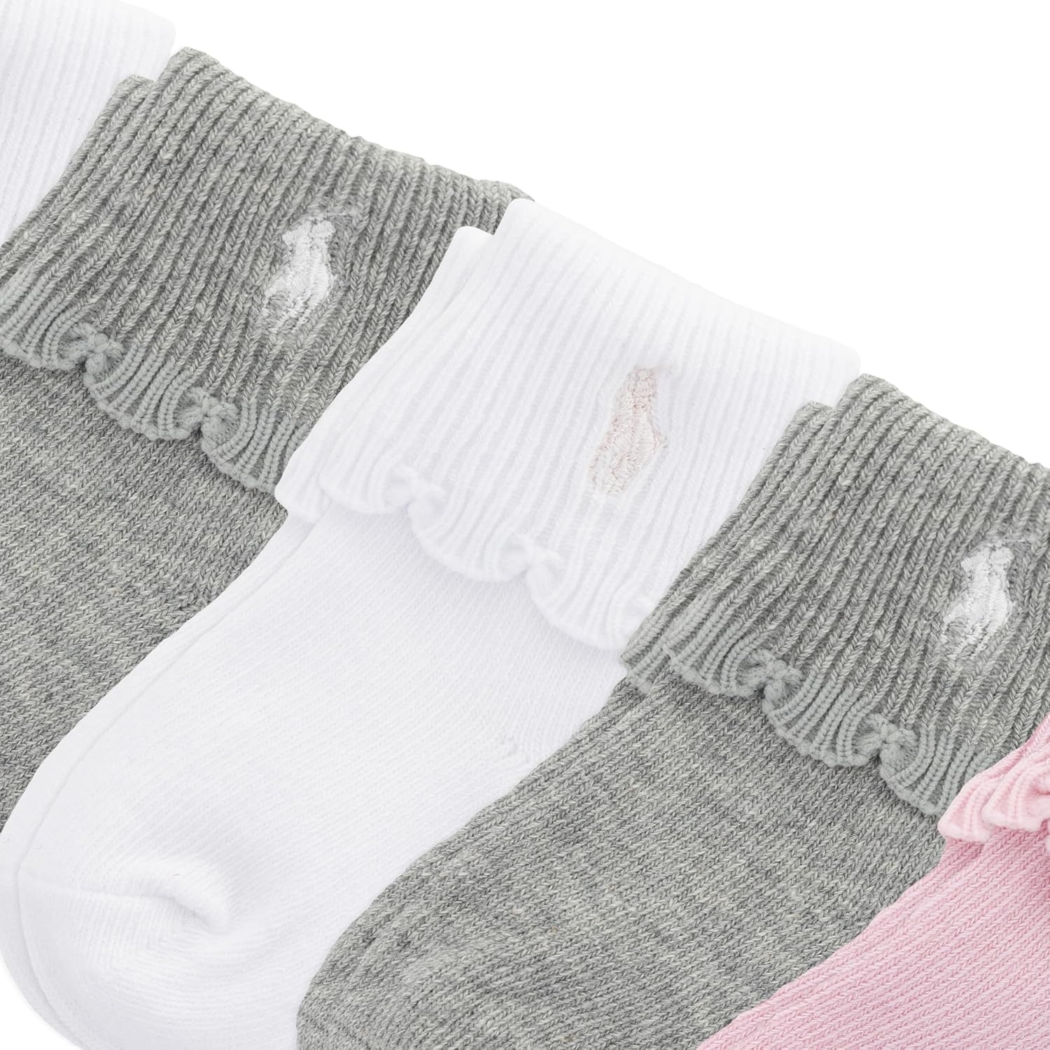 imagePolo Ralph Lauren Babys Classic Sport Ankle Socks 6 Pair Pack Soft Stretchy Yarn amp Stay Up TopSoft Pink 7 Pair Gift Box
