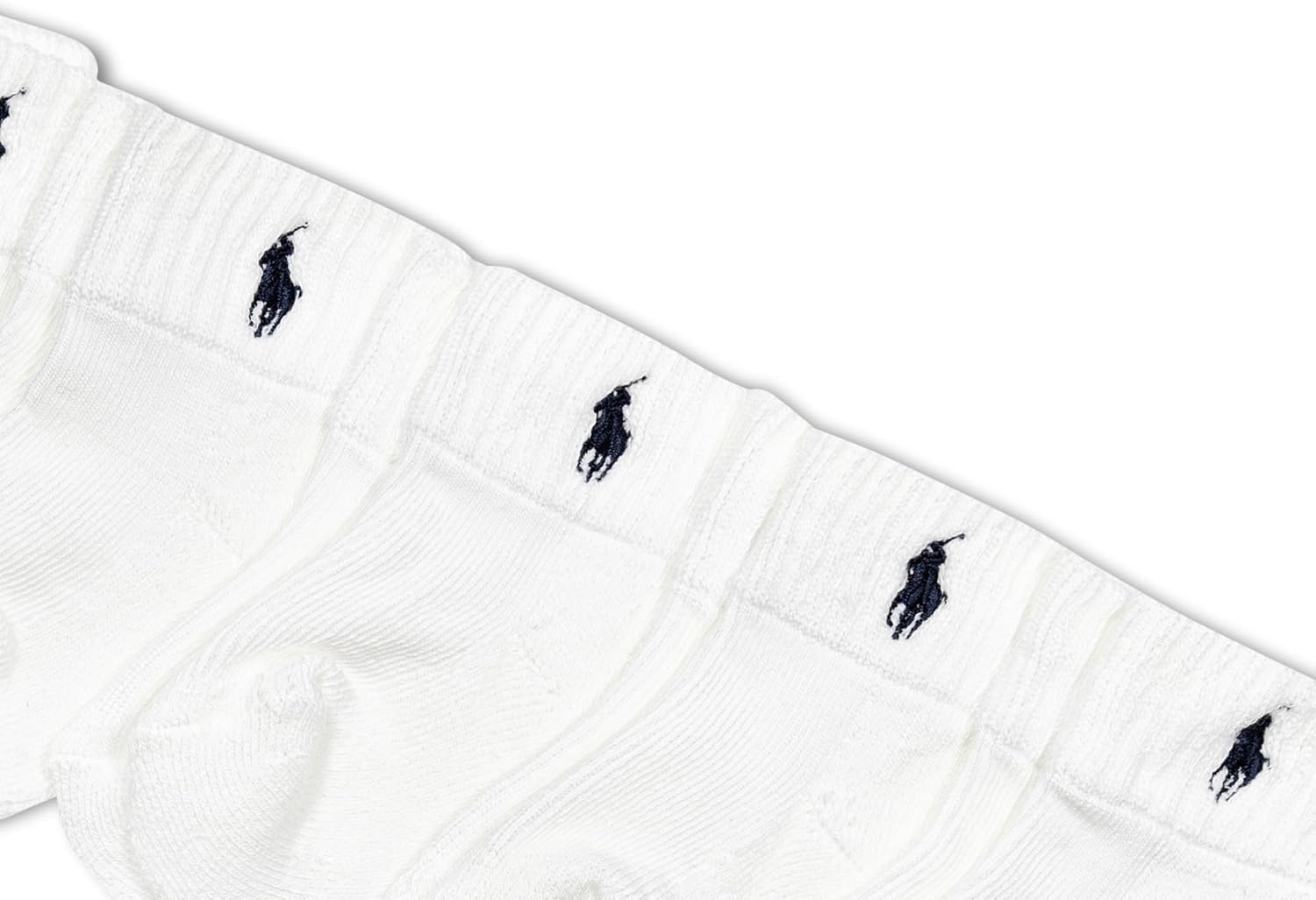 imagePolo Ralph Lauren Babys Classic Sport Ankle Socks 6 Pair Pack Soft Stretchy Yarn amp Stay Up TopWhite Black Pony
