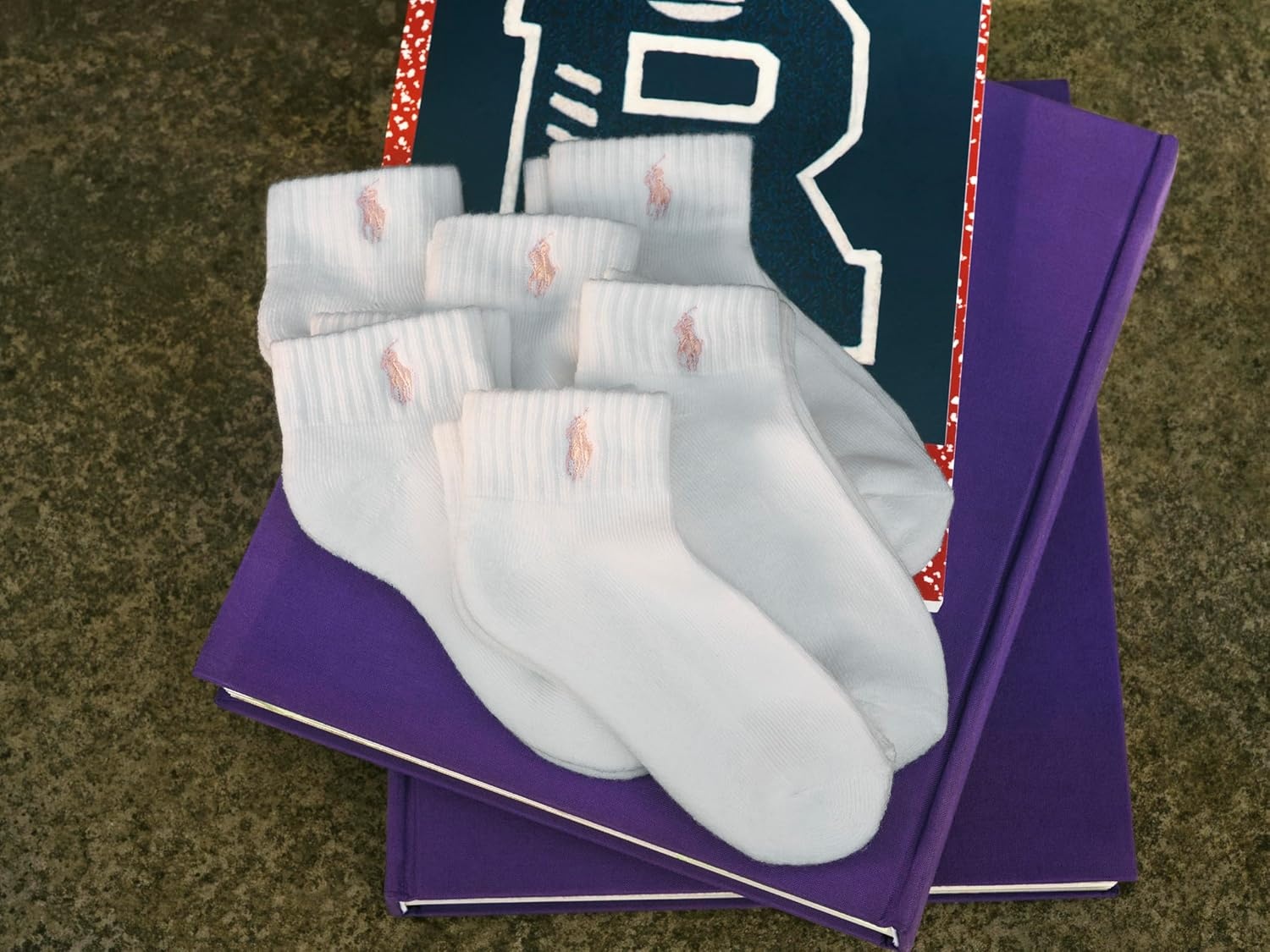 imagePolo Ralph Lauren Babys Classic Sport Ankle Socks 6 Pair Pack Soft Stretchy Yarn amp Stay Up TopWhite Black Pony