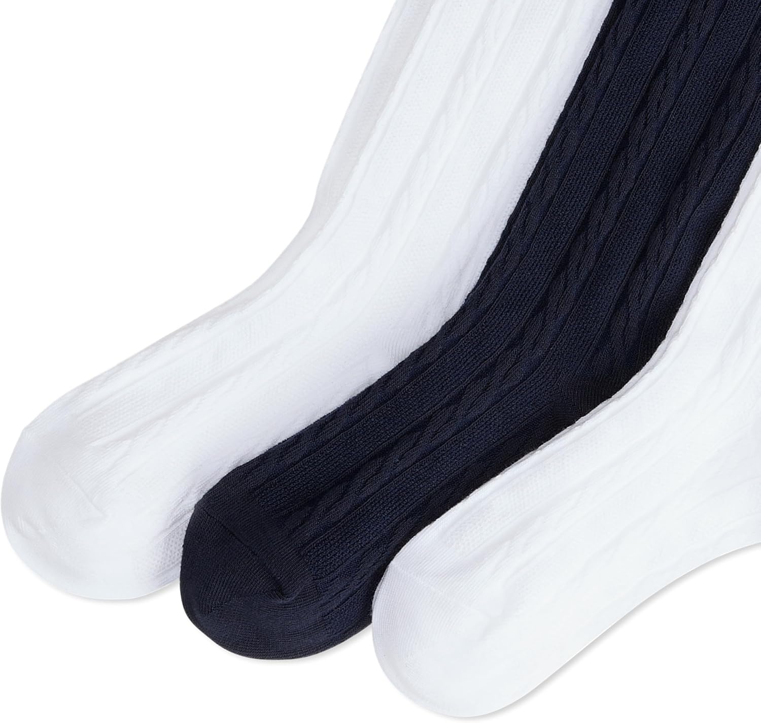 imagePolo Ralph Lauren Girls Cable Knee High Socks 3 Pair PackNavy Assorted