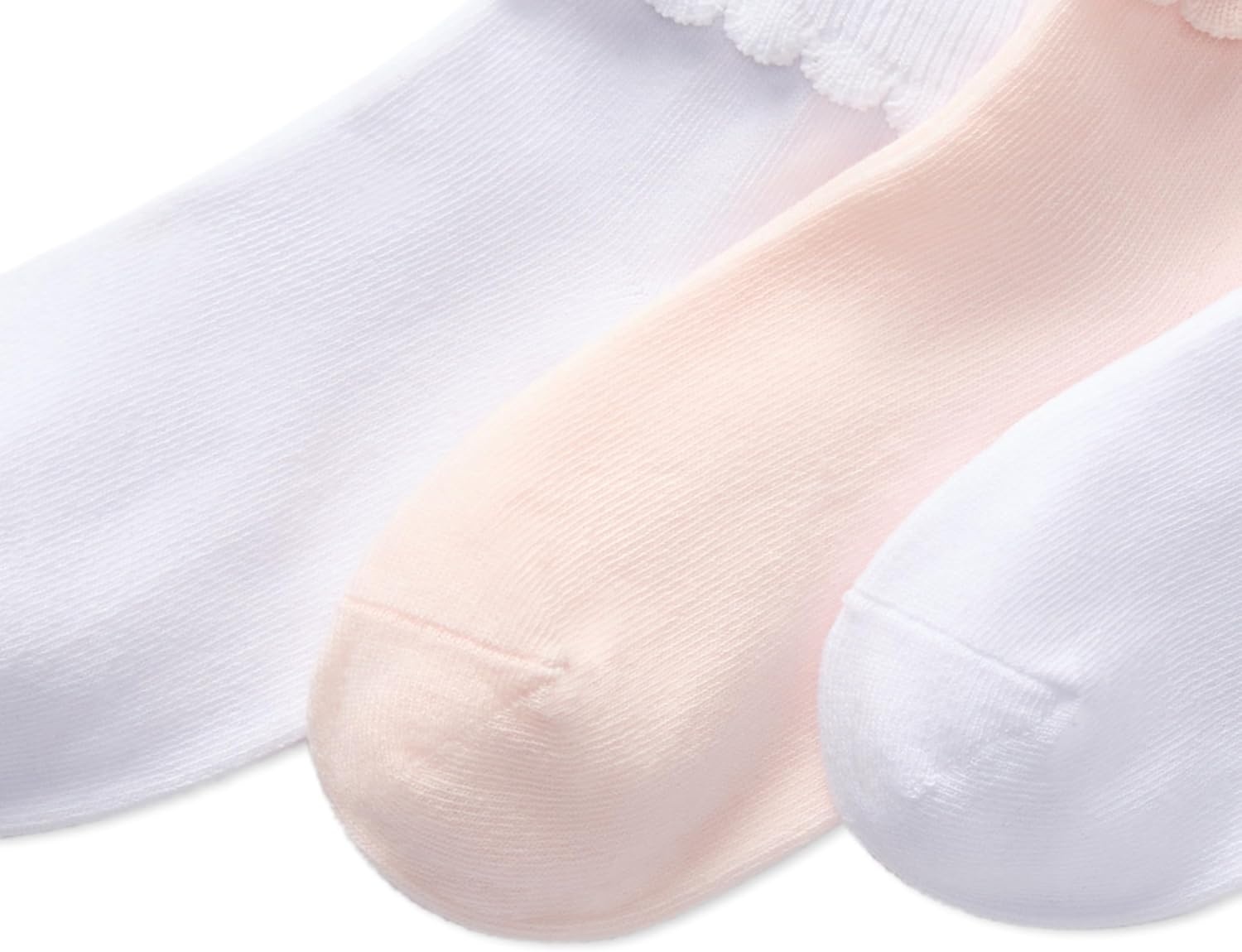 imagePolo Ralph Lauren Girls Scalloped Edge Turn Cuff Ankle Socks 3 Pair PackWhite Pink