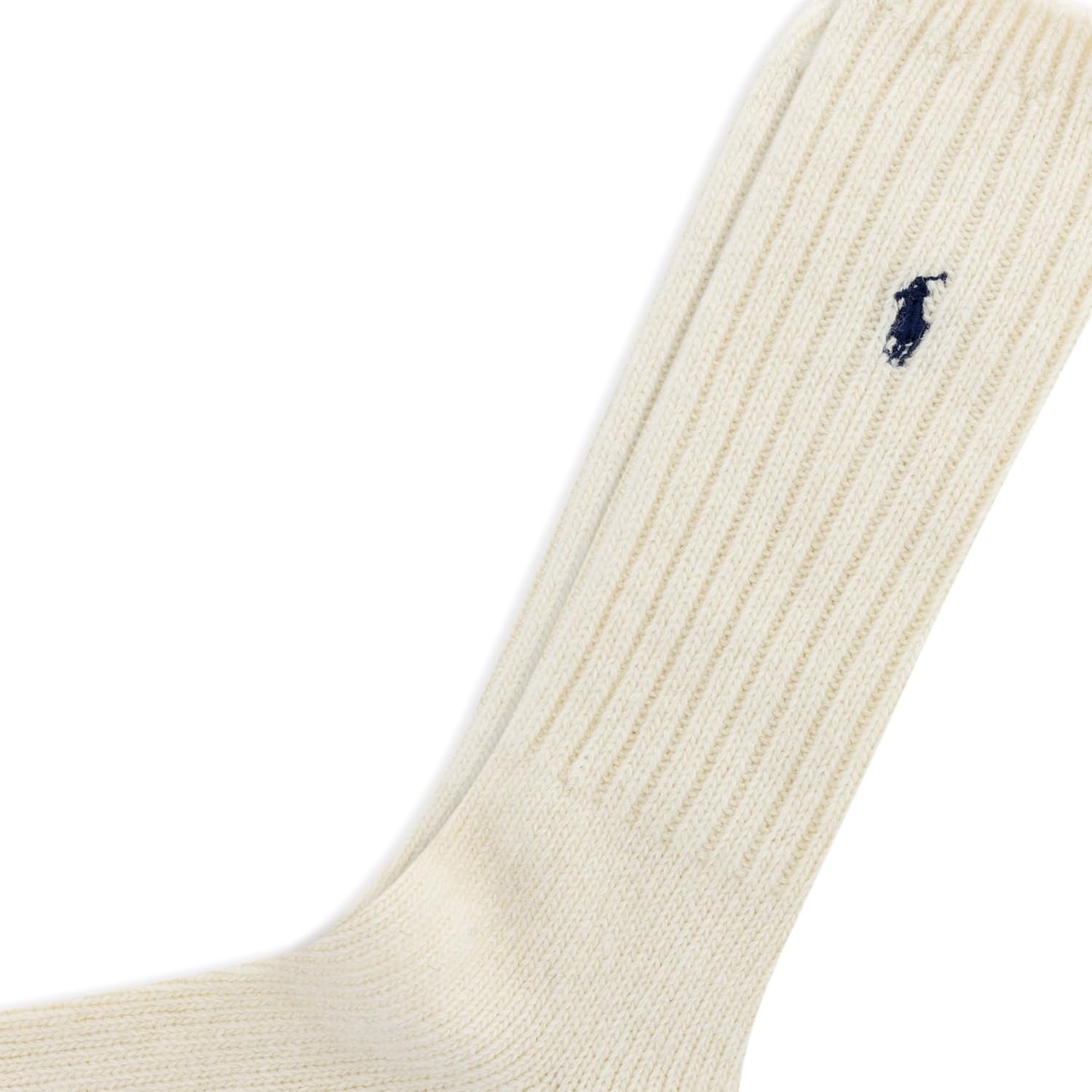 imagePolo Ralph Lauren Mens Casual Wool Ribbed Boot Crew Socks 1 Pair Pack Doer LambswoolIvory