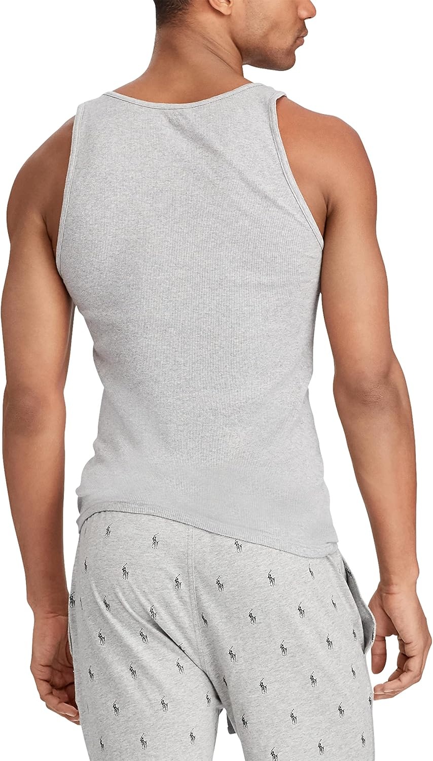 imagePolo Ralph Lauren Mens Classic Fit Cotton Tanks 3PacksAndover HeatherMadison HeatherBlack