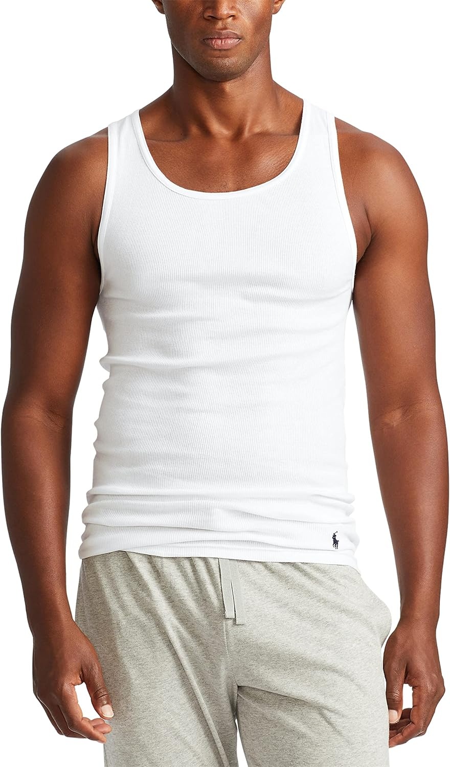 imagePolo Ralph Lauren Mens Classic Fit Cotton Tanks 3PacksWhiteNavy 3 Pack