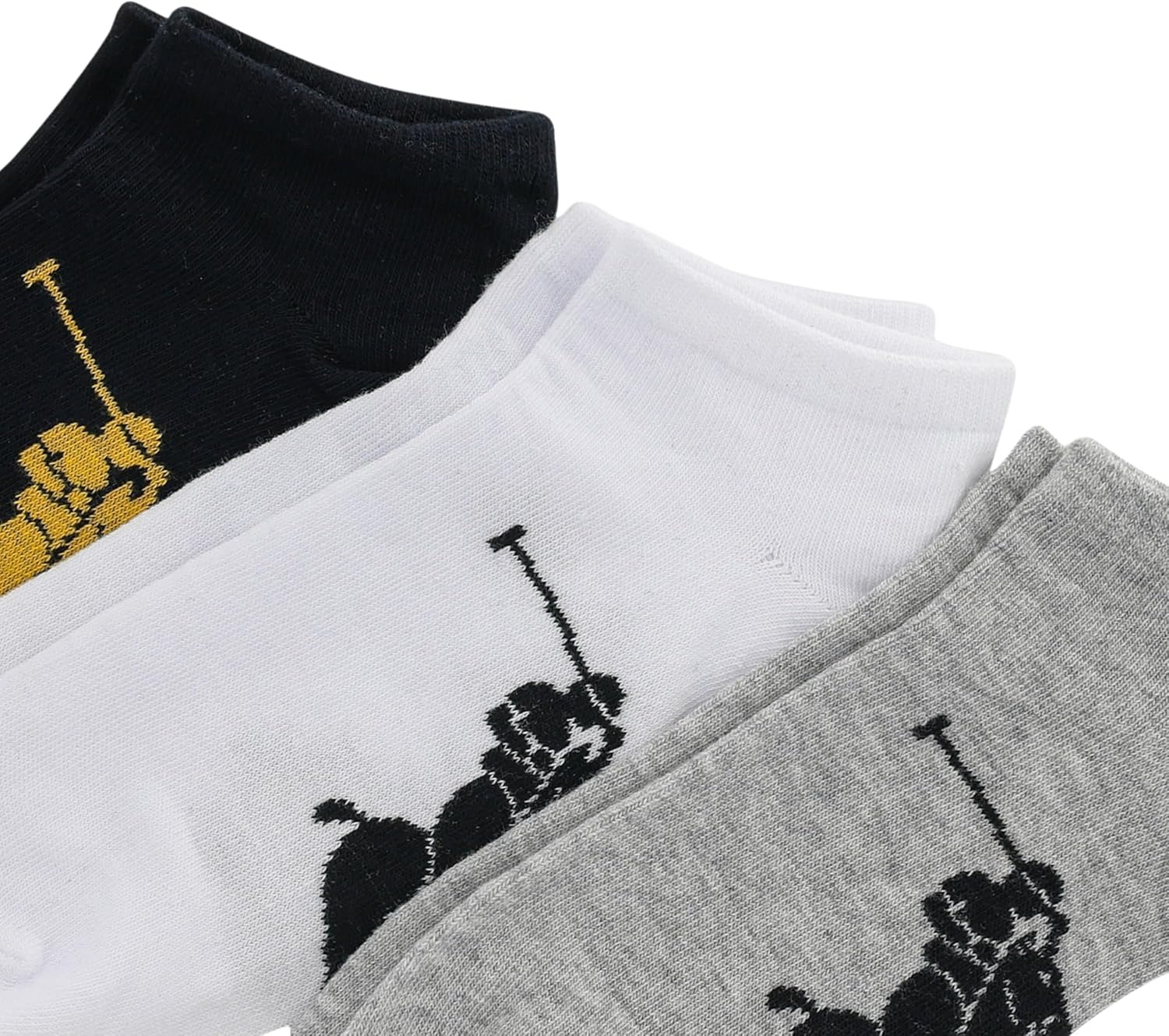 imagePolo Ralph Lauren Mens Classic Sport Big Pony Low Cut Socks 3 Pair Pack Soft and Lightweight Cotton ComfortBlack White Gray Assorted