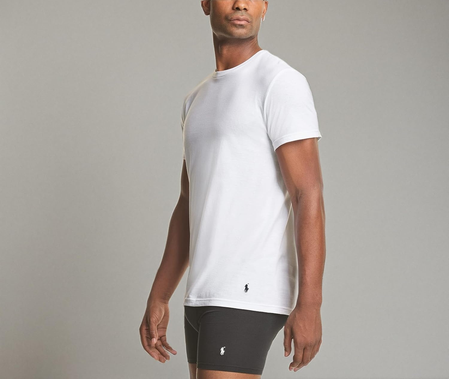 imagePolo Ralph Lauren Mens Classic Stretch Crew Undershirts Big amp Tall 3PackWhiteNavy 3 Pack