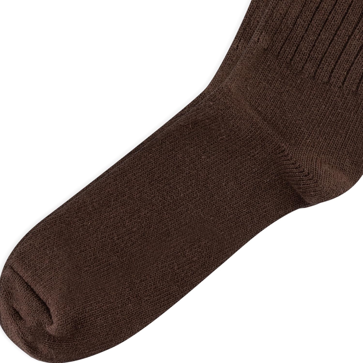 imagePolo Ralph Lauren Mens Cotton Ribbed Dress Crew Socks 1 Pair Pack Solid Color Cushioned ComfortDark Brown