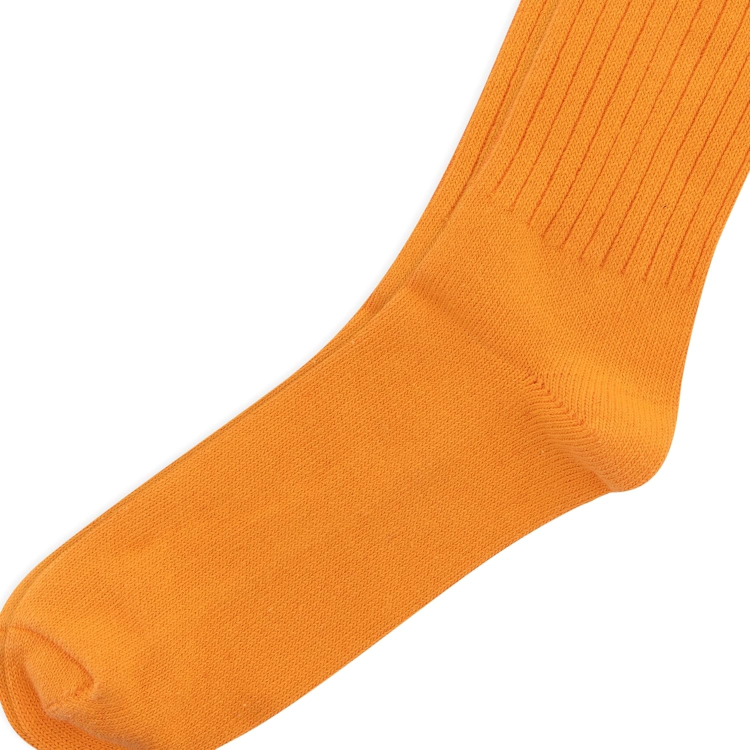imagePolo Ralph Lauren Mens Cotton Ribbed Dress Crew Socks 1 Pair Pack Solid Color Cushioned ComfortNeon Orange
